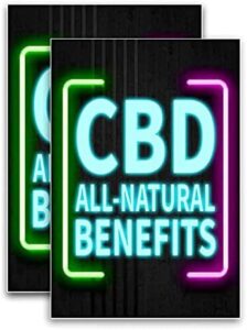 CBD All-Purely natural Benefits (24″ X 36″) Vinyl Decal Only (Pack of 2) |Signal|Sticker|Poster