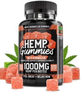 Hemp Gummies for Ache and Inflammation – Exceptional Blend with Boswellia Extract for Joint and Muscle Aid – Rest Strain Temper – Gummy Health supplement Created in Usa – 50 Depend 1000 mg