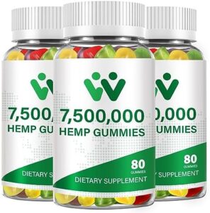 3 Packs Organic Hemp Gummies 7,500,000 Superior Energy – Superior Potency Hemp Oil Infused Gummies – Pure Hemp Candy Nutritional supplements – 240 Gummies