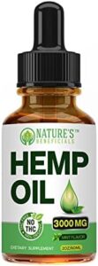 NATURE’S BENEFICIALS Organic and natural Hemp Oil Extract Drops 3000mg – Extremely High quality, Soothes Irritation, Joint Guidance, Rest Support, Omega Fatty Acids 3 6 9, Non-GMO