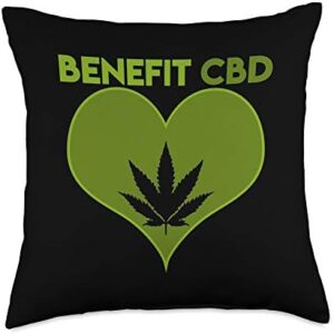 BoredKoalas CBD Pillows CBD Coronary heart Reward Cannabis Hemp Oil Health and Wellness Gift Toss Pillow, 18×18, Multicolor