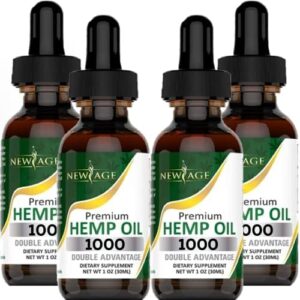 Hemp Oil – 4 Pack – All Natural of Hemp Drops – Developed & Manufactured in United states – Natural Hemp Drops by NewAge (1000 (Pack of 4))